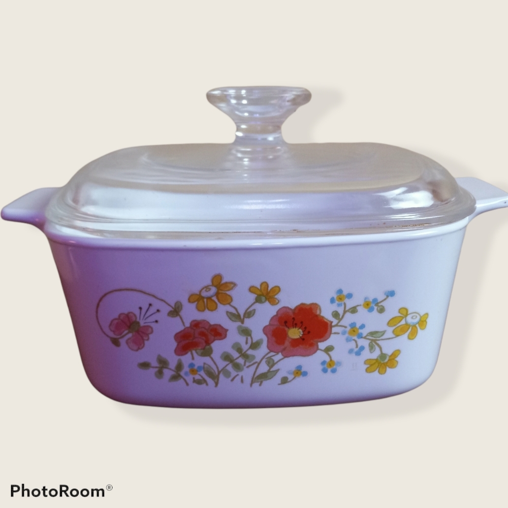 Corning Wear Wildflowers A 1 1/2 B 1 1/2 qt.  dish